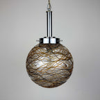 Vintage Murano sphere ball pendant lamp, Italy 1960s