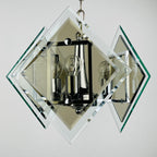 Vintage art glass pendant lamp by Fontana Arte, Italy 1970s, Art deco, MCM mid-century