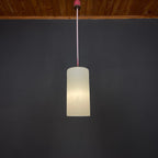 Mid-century opalin glass pendant lamp Italy 1960s Set of 2 Industrial italian lighting