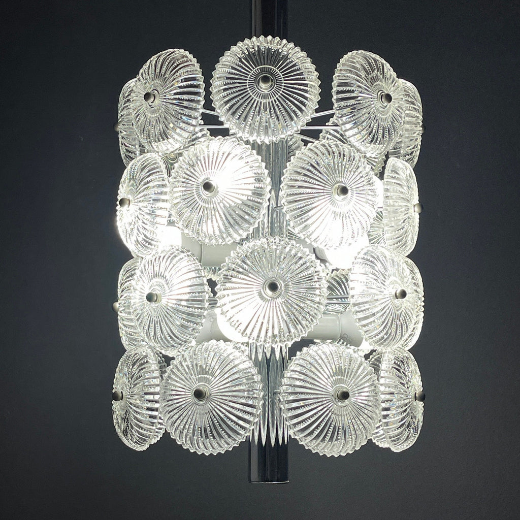 Vintage crystal chandelier Dandelion Italy 1960s mid-century modern italian lighting
