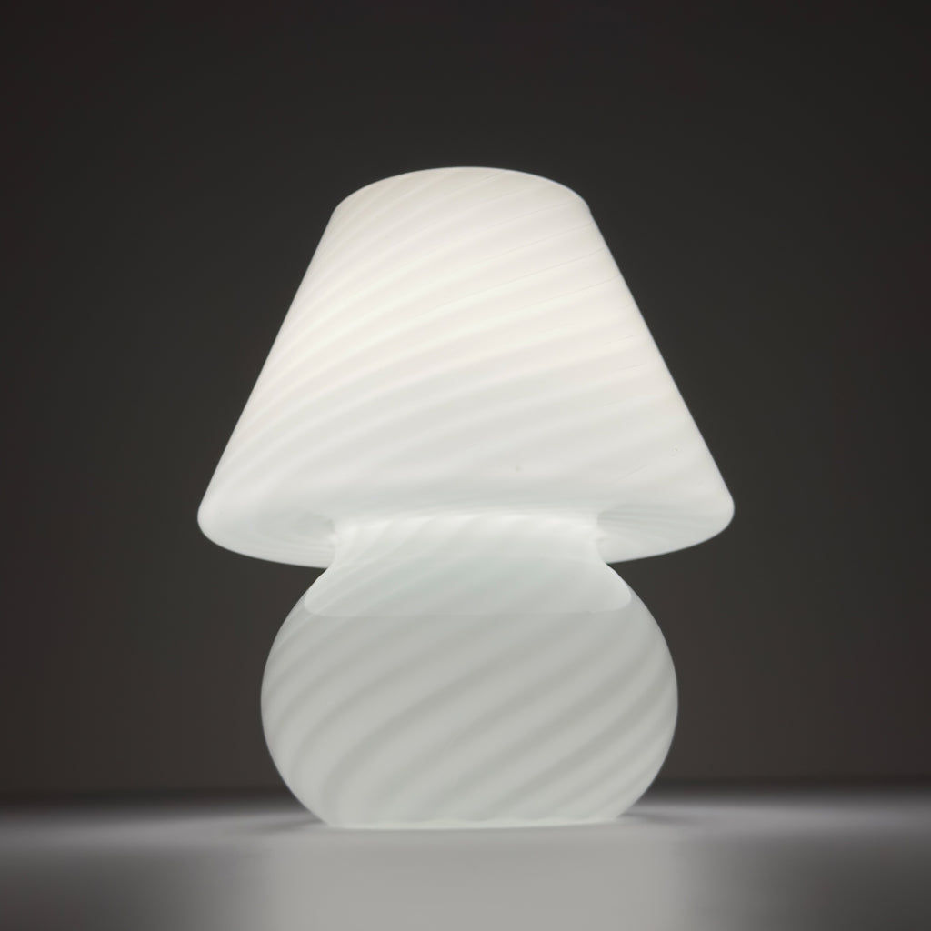 Original vintage swirl murano glass table lamp Mushroom, Italy 1970s
