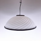 Murano pendant lamp White and Black, Italy 1980s
