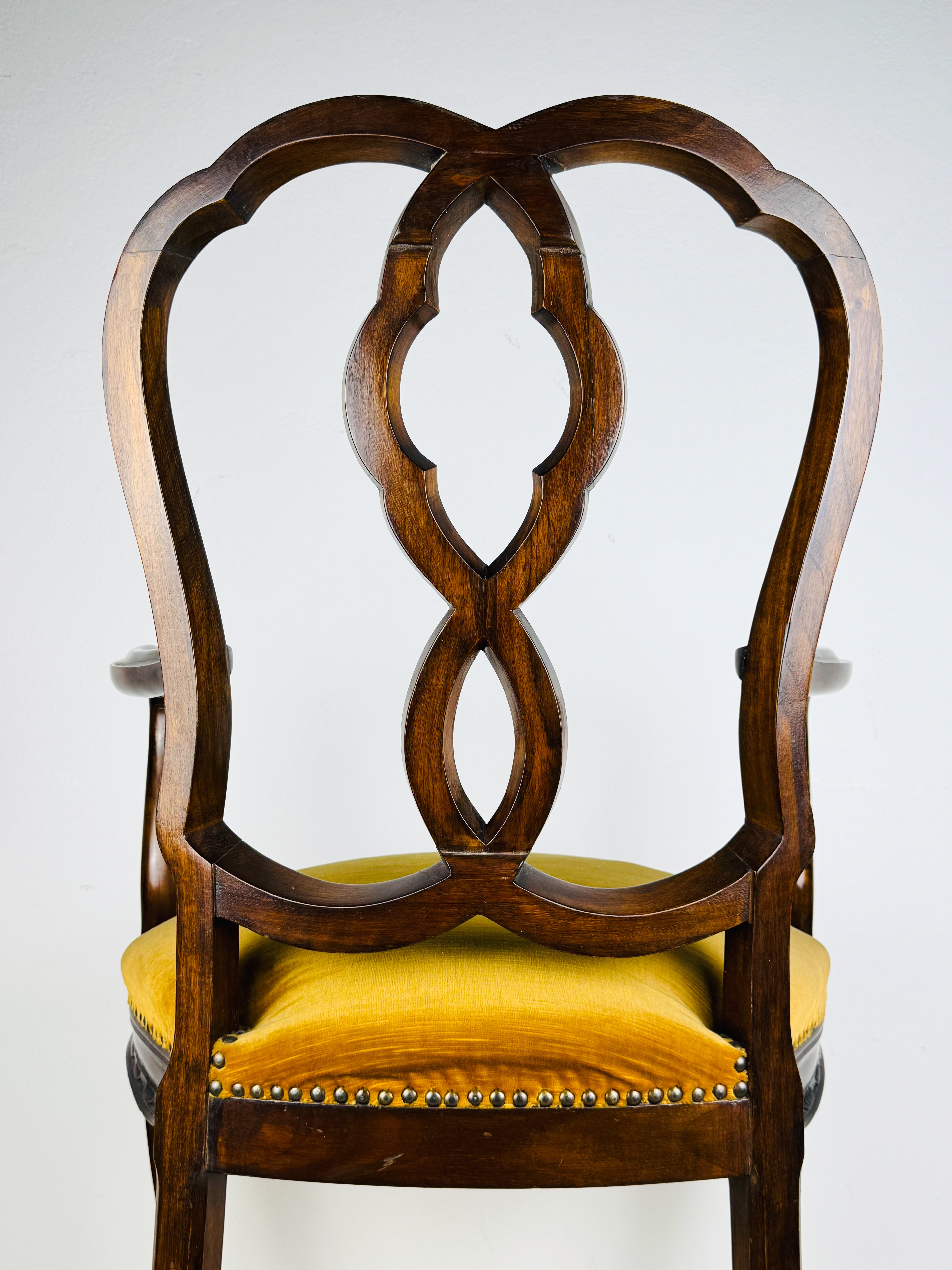 Vintage dining chair with arms, Italy 1950s