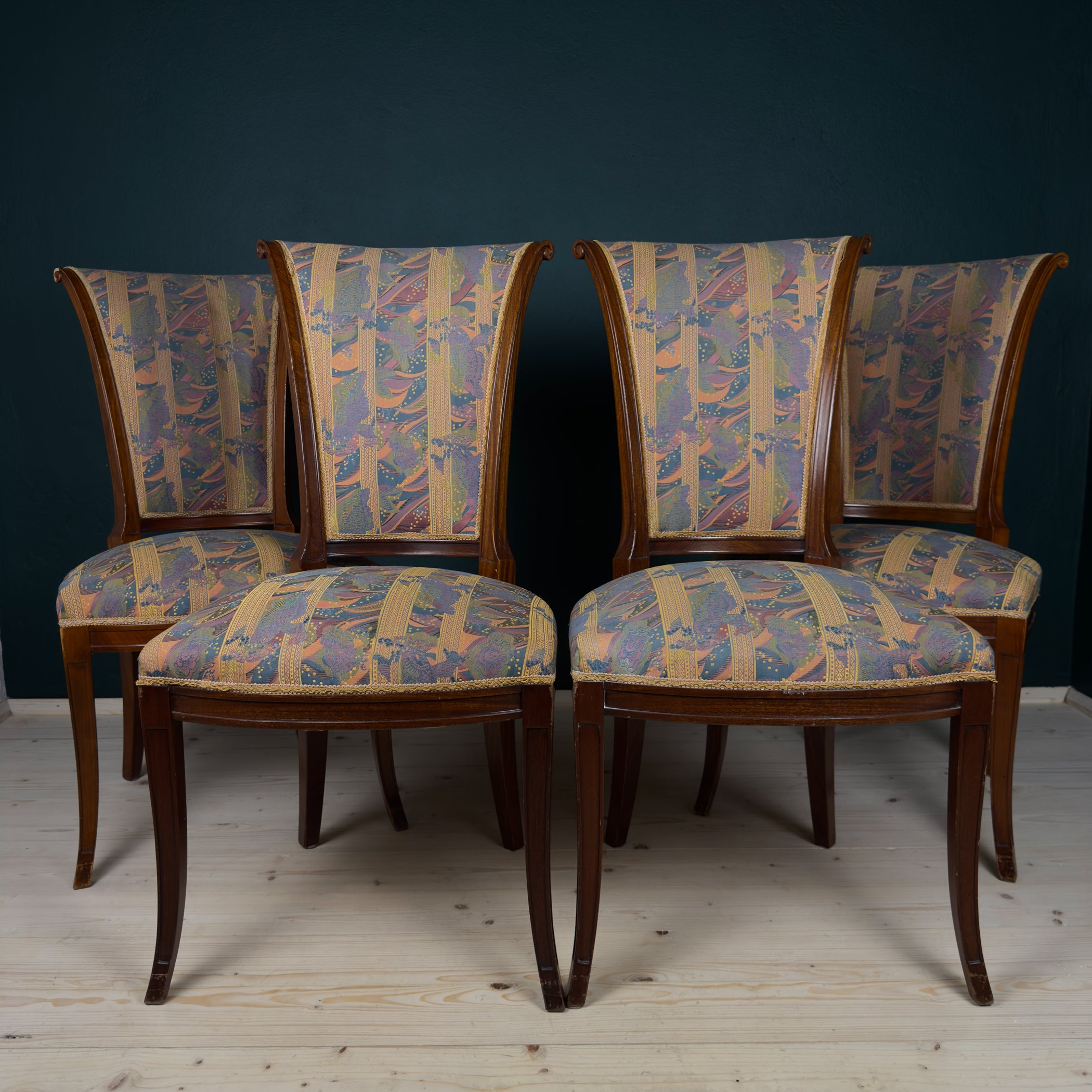 Vintage dining chairs, Set of 4, Italy 1950s