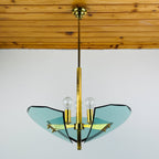 Vintage art glass pendant lamp by Fontana Arte, Italy 1950s, Art deco, MCM