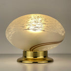 Vintage Murano Glass Night Lamp: Swirl Sphere Table Lamp, Italy 1980s