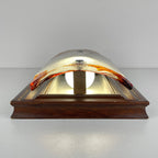 Vintage Wood Murano Wall lamp Italy, 1970s MCM Sconce Lamp