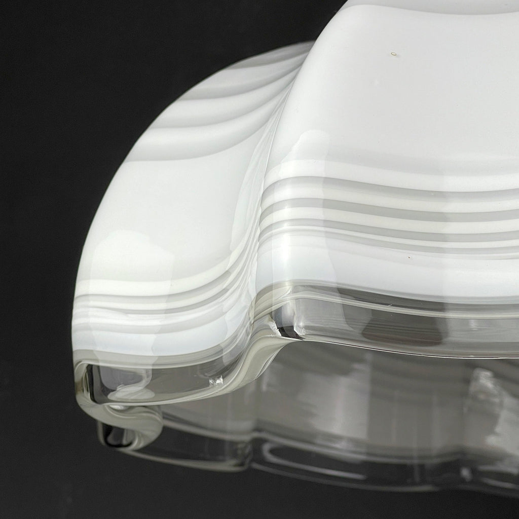 Vintage Swirl Murano Glass Pendant Lamp: 1970s Italian Mid-Century Lighting