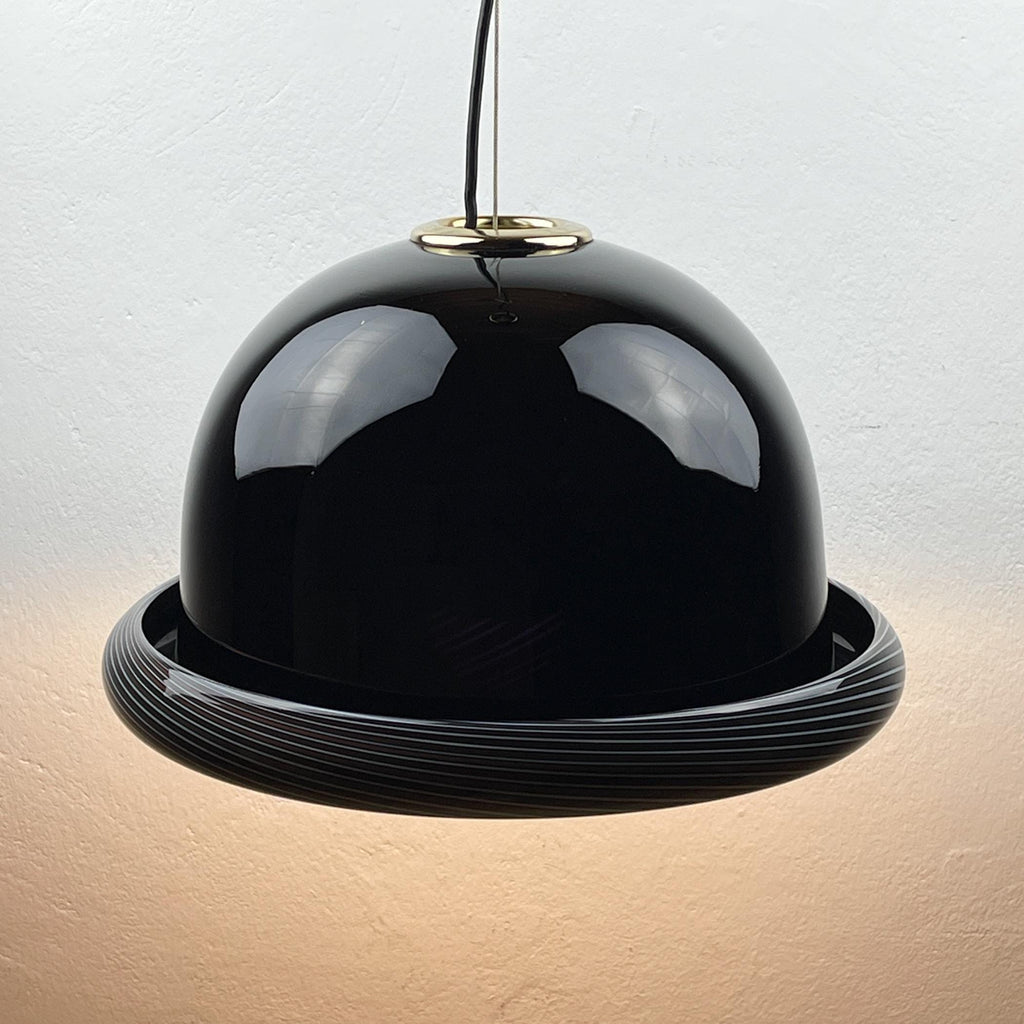 Vintage Murano black pendant lamp by Lino Tagliapietra for VeArt, Italy 1960s