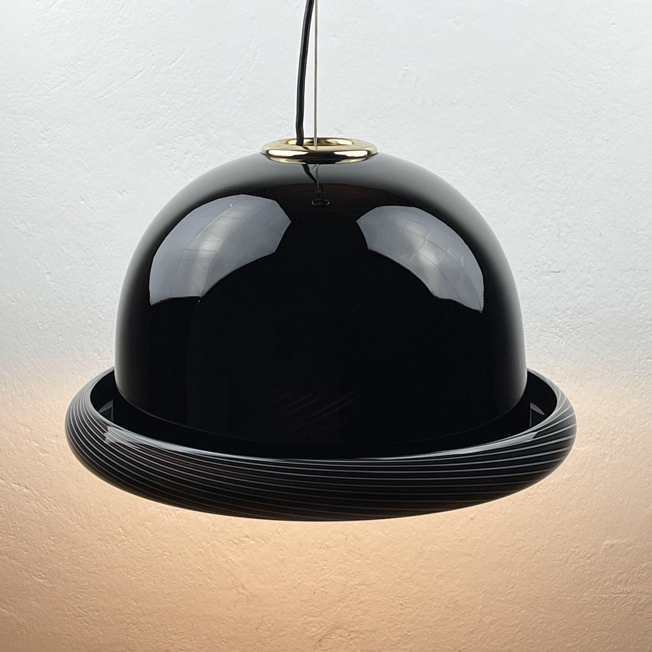 Vintage Murano black pendant lamp by Lino Tagliapietra for VeArt, Italy 1960s