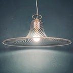 Vintage swirl Murano pendant lamp Italy 1970s Italian modern murano chandelier