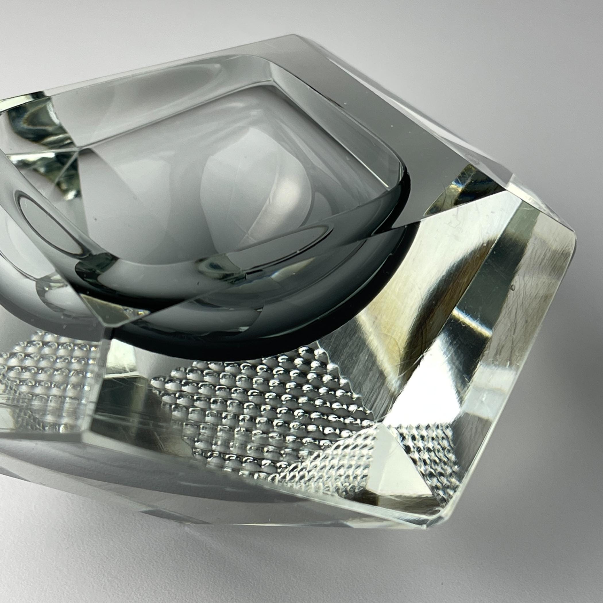 Original murano glass Sommerso ashtray, Italy, 1970s, Vintage Home Decor