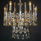 Gaetano Sciolari Chandelier: Mid-Century Modern Italian Crystal Glass, 1970s