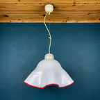 Vintage Murano Pendant Lamp Fazzoletto Vetri Murano, Italy 1970s, Mid-century Modern Italian Design