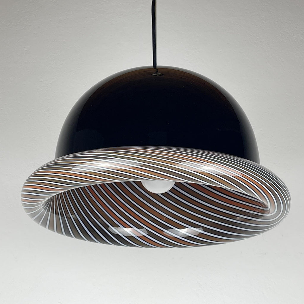Vintage Murano black pendant lamp by Lino Tagliapietra for VeArt, Italy 1960s