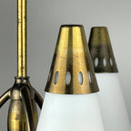 Vintage brass chandelier Italy 1950s Mid-century Art Deco design