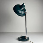 Green Industrial metal desk lamp Italy, 1960s, Mid-century office table lamp