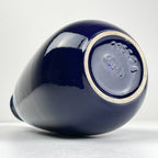 Vintage blue ceramic vase Lava by Jasba, West Germany, 1960s
