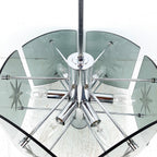 Mid-Century Modern Smoked Glass Pendant Lamp: EMI Poljcane Yugoslavia '70s