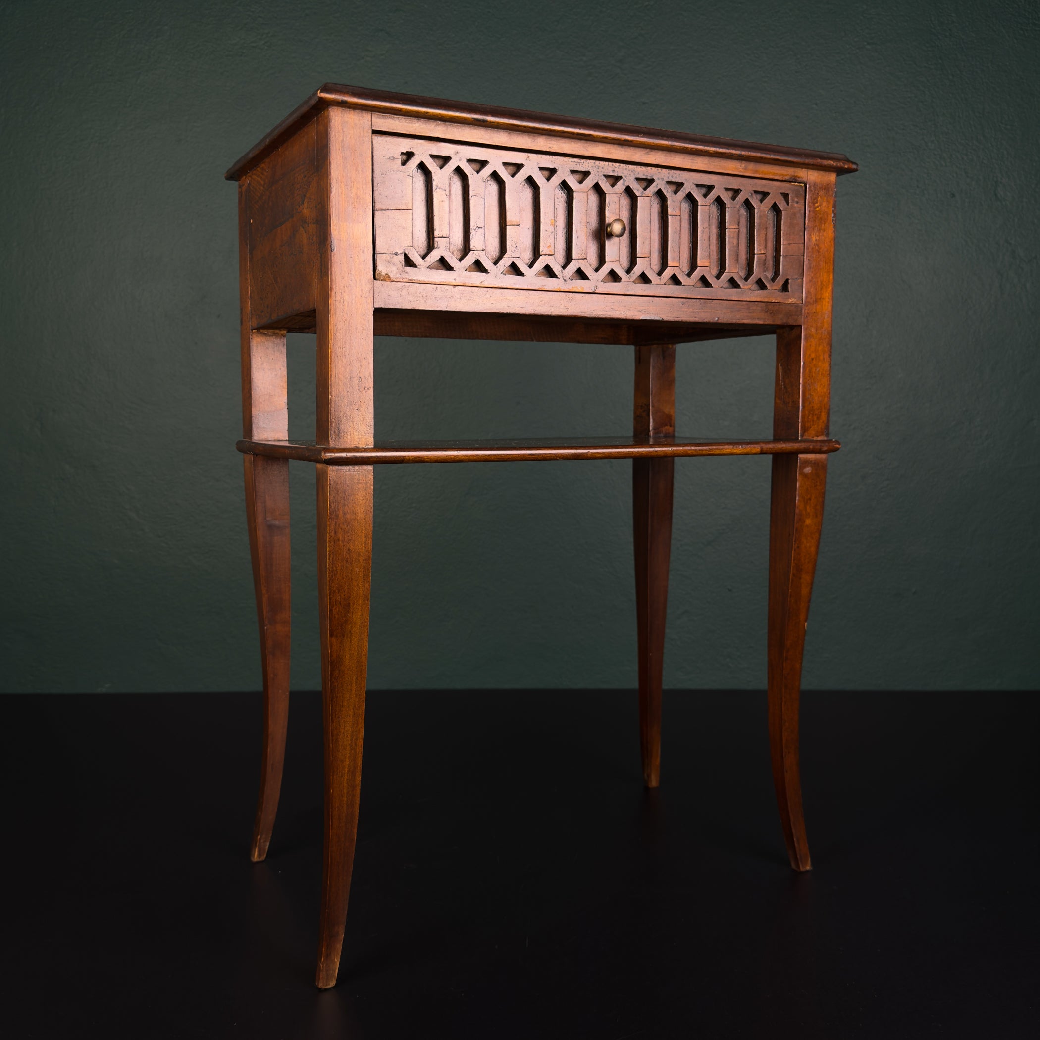 Vintage wood nightstand Italy 1970s