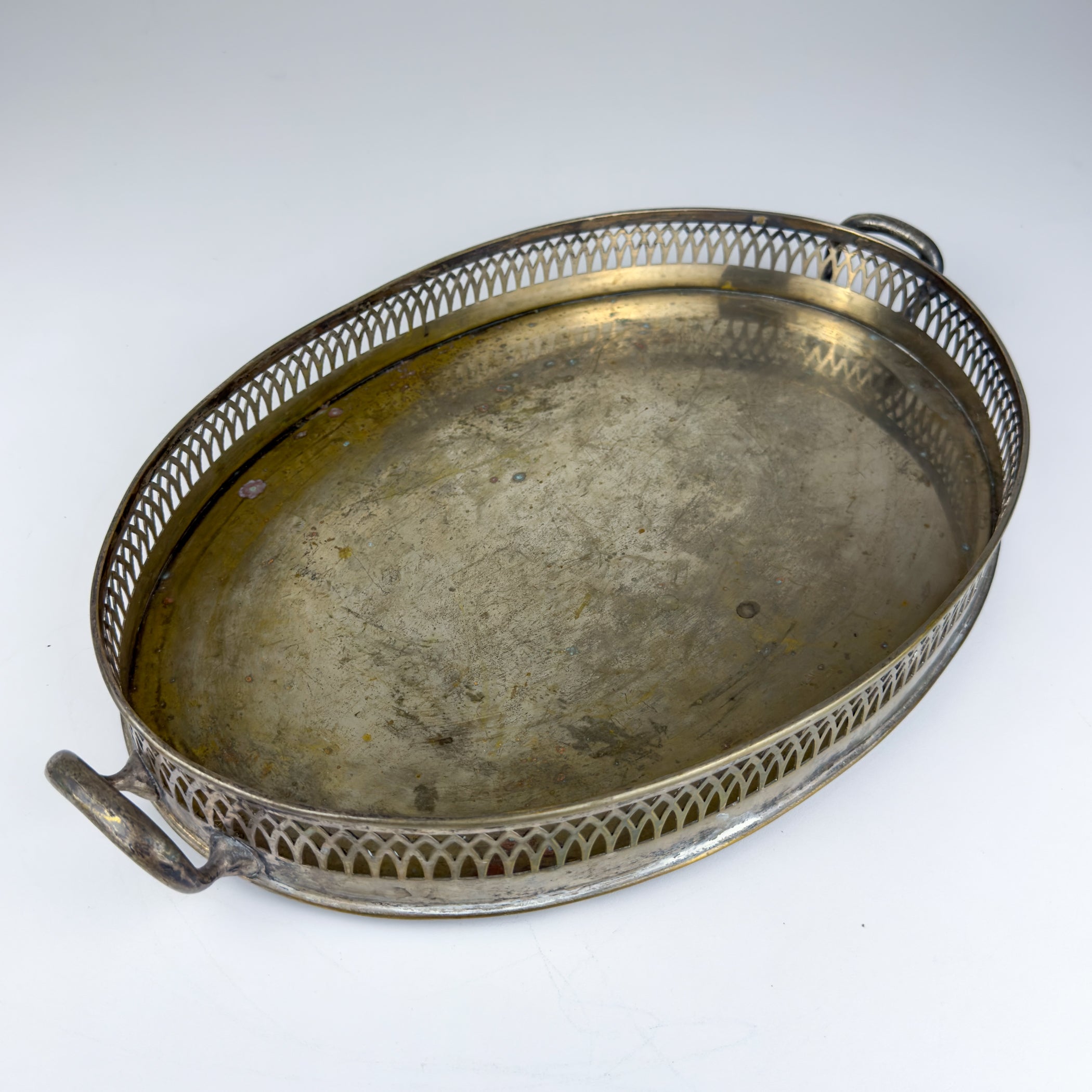 Large silver plated tray by Le Couvert Francais (LCF), 1940-50s, Vintage home decor