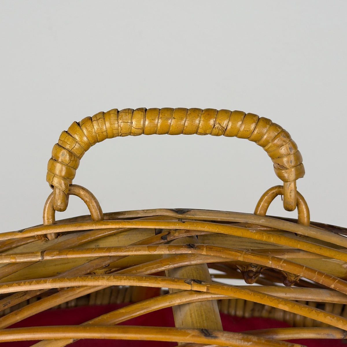 Vintage rattan basket, Italy 1950s