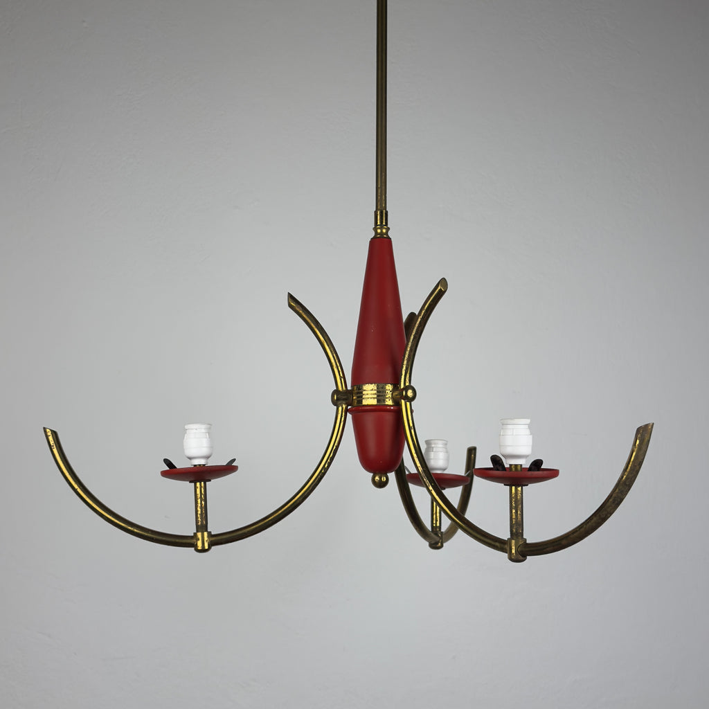 Mid-Century Stilnovo chandelier, Italy 1940-50s