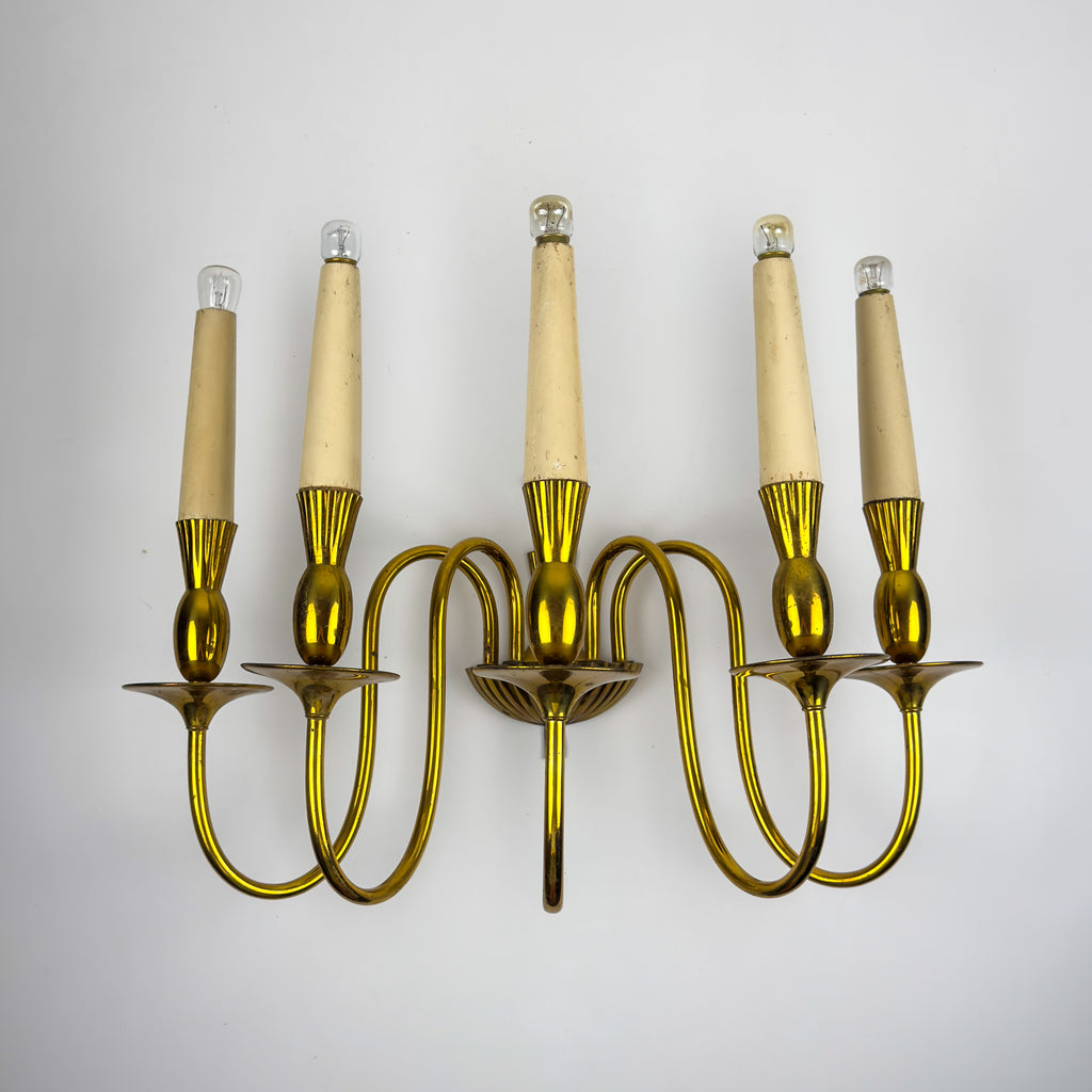 Vintage brass wall lamp by Stilnovo, Italy, 1950s