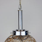Vintage Murano sphere ball pendant lamp, Italy 1960s