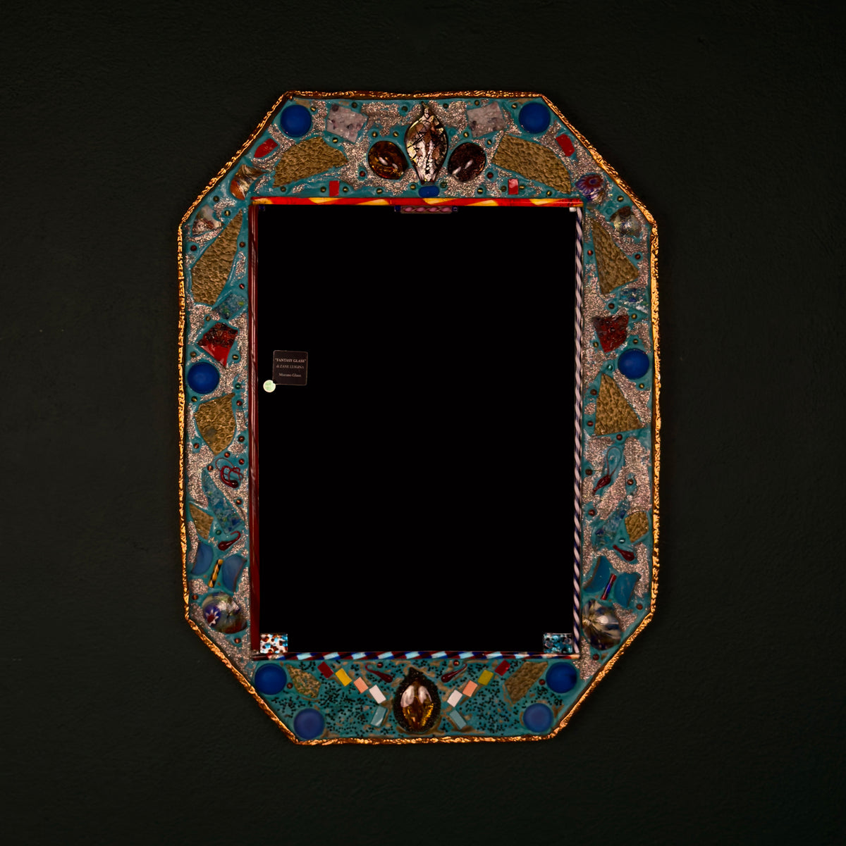 Mid-Century Murano Glass Mosaic Mirror by Zane Luigina "Fantasy Glass", Italy, 1990s