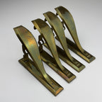 Antique Art Nouveau Brass Curtain Rod Brackets, Set of 4, Austria 1900s