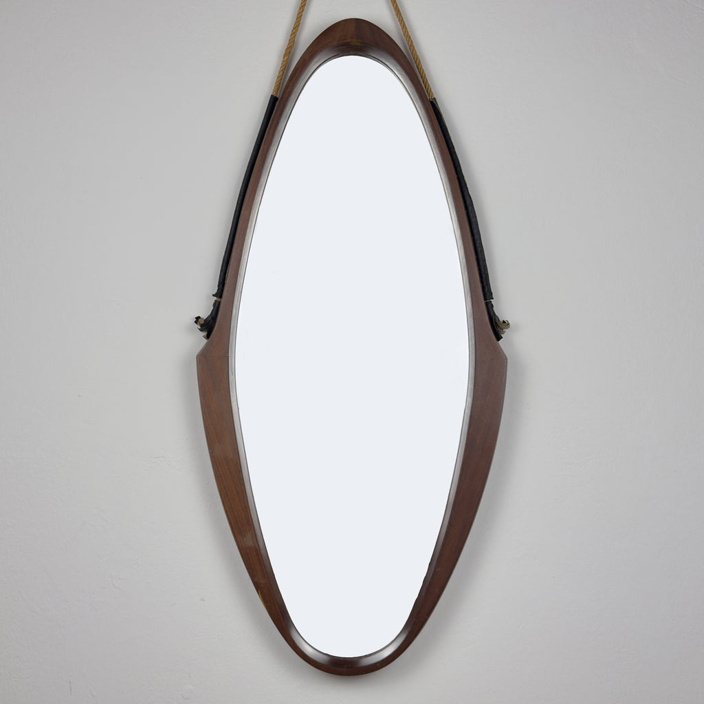 Mid-century Wall Mirror with Teak, Italy 1960s