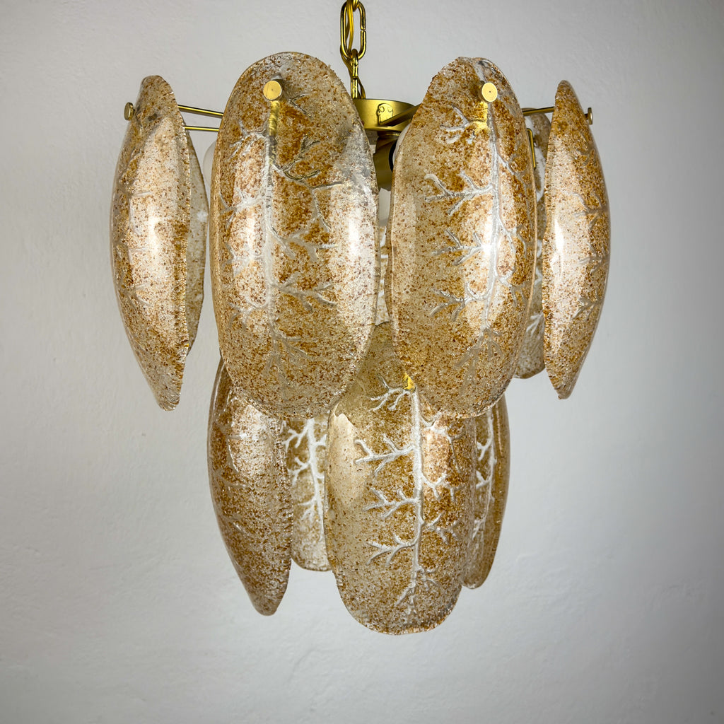 Original cascade murano glass chandelier, Italy 1980s