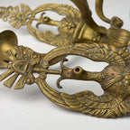 Antique Empire Bronze Wall Candle Sconces, Italy, Early 20th Century, Set of 2