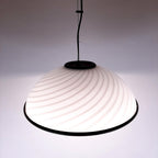 Murano pendant lamp White and Black, Italy 1980s