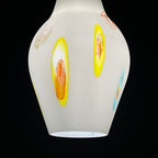 Mid-century multicolor opaline murano glass pendant lamp by Stilnovo Italy 1950s