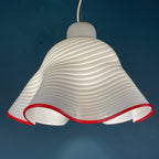 Vintage Murano Pendant Lamp Fazzoletto Vetri Murano, Italy 1970s, Mid-century Modern Italian Design