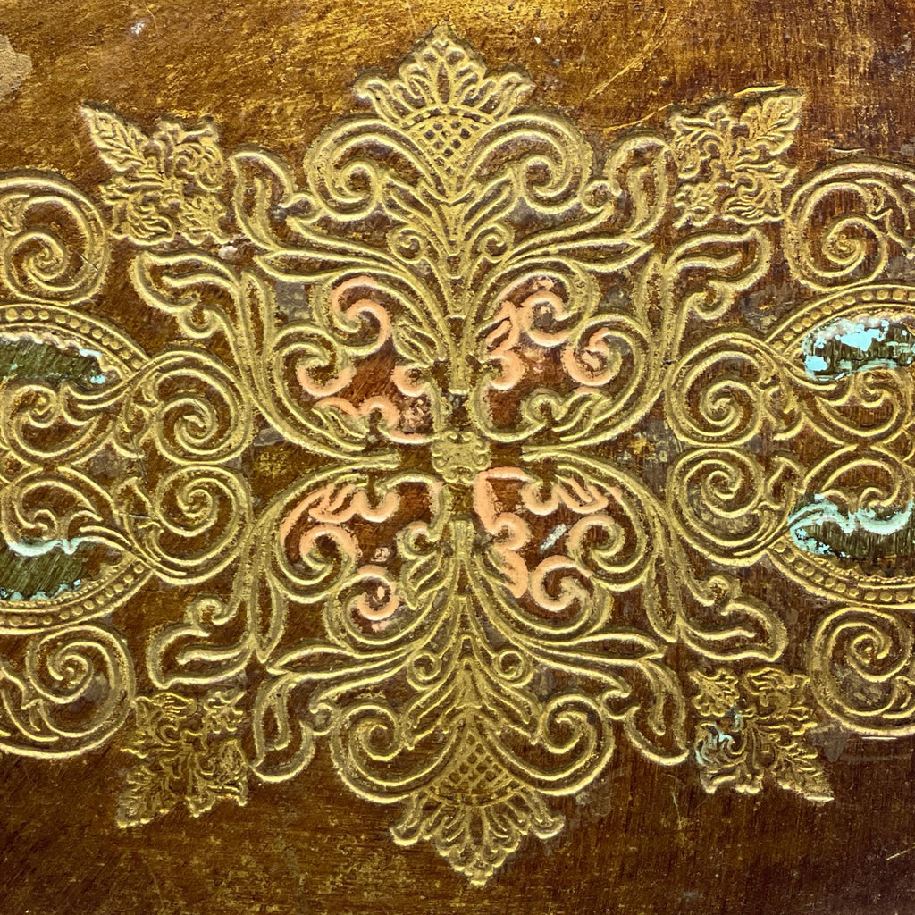 Vintage Small Wooden Florentine Gilt Tray, Italy 1950s