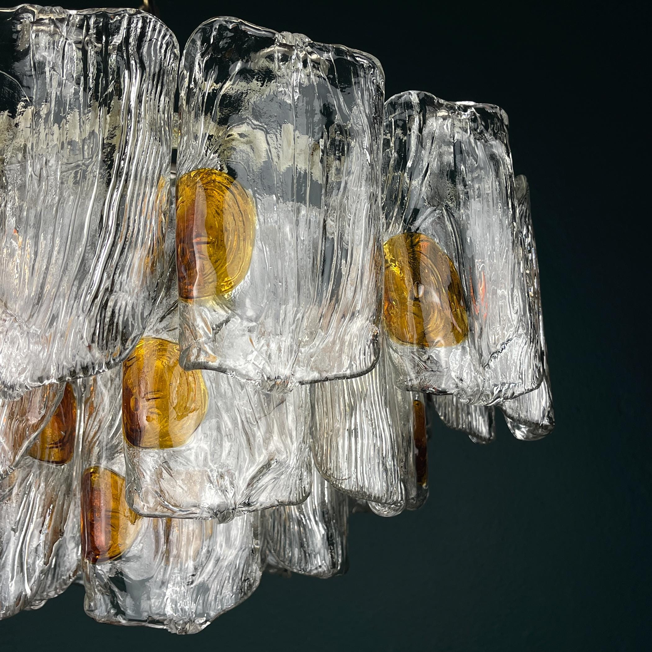 Murano glass chandelier by Mazzega, Italy, 1960s, Vintage home decor
