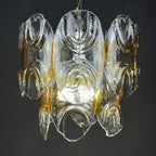 Murano chandelier by Mazzega Italy 1960s Mid-century modern italian lighting 14 murano glass petals