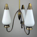 Vintage brass chandelier Italy 1950s Mid-century Art Deco design