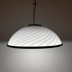 Murano pendant lamp White and Black, Italy 1980s