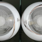 Vintage Murano Glass Table Lamps: Italian Mid-Century Modern Sphere, Set of 2