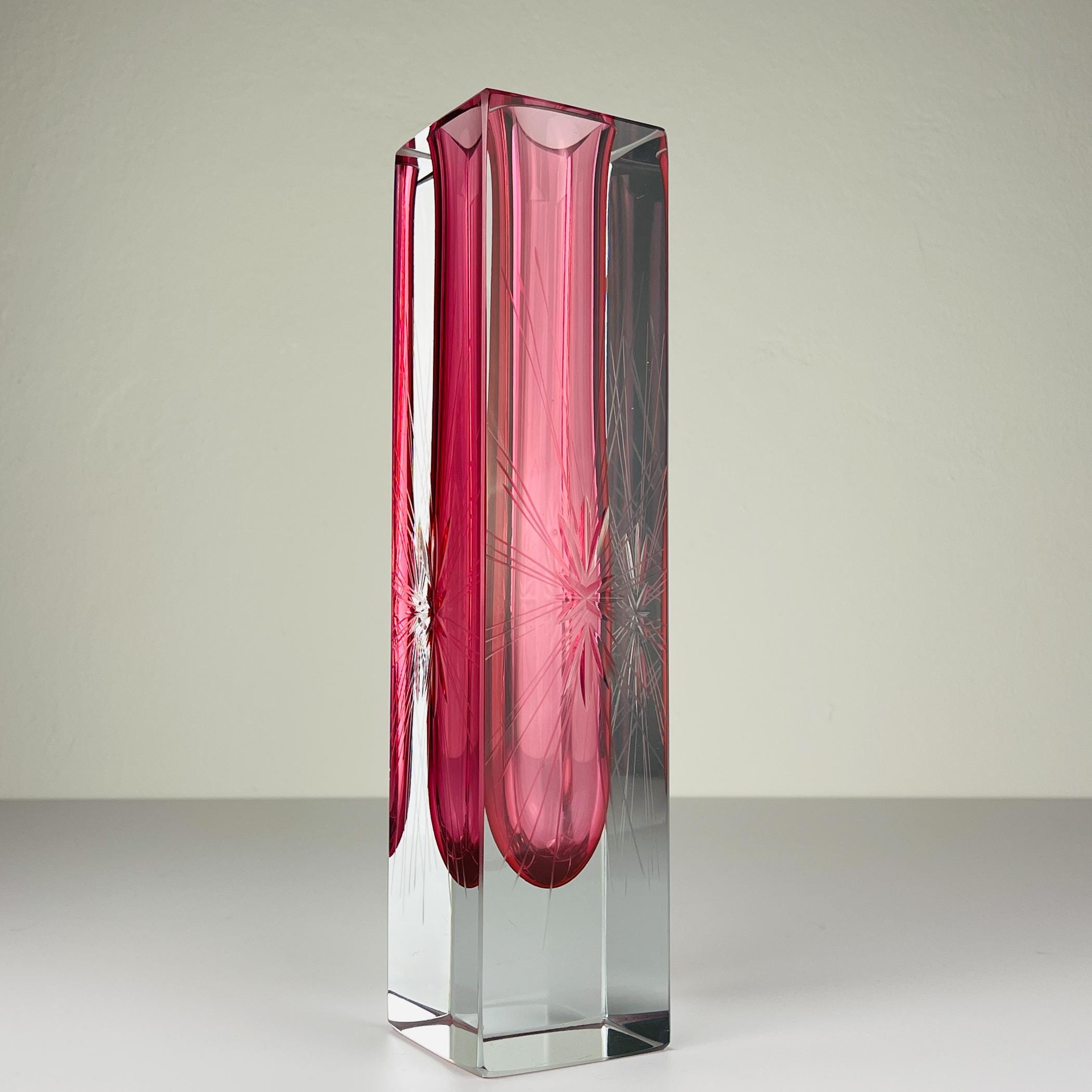 Original Sommerso Murano glass Vase by Pagnin & Bon, Italy 1960s, Vintage home decor