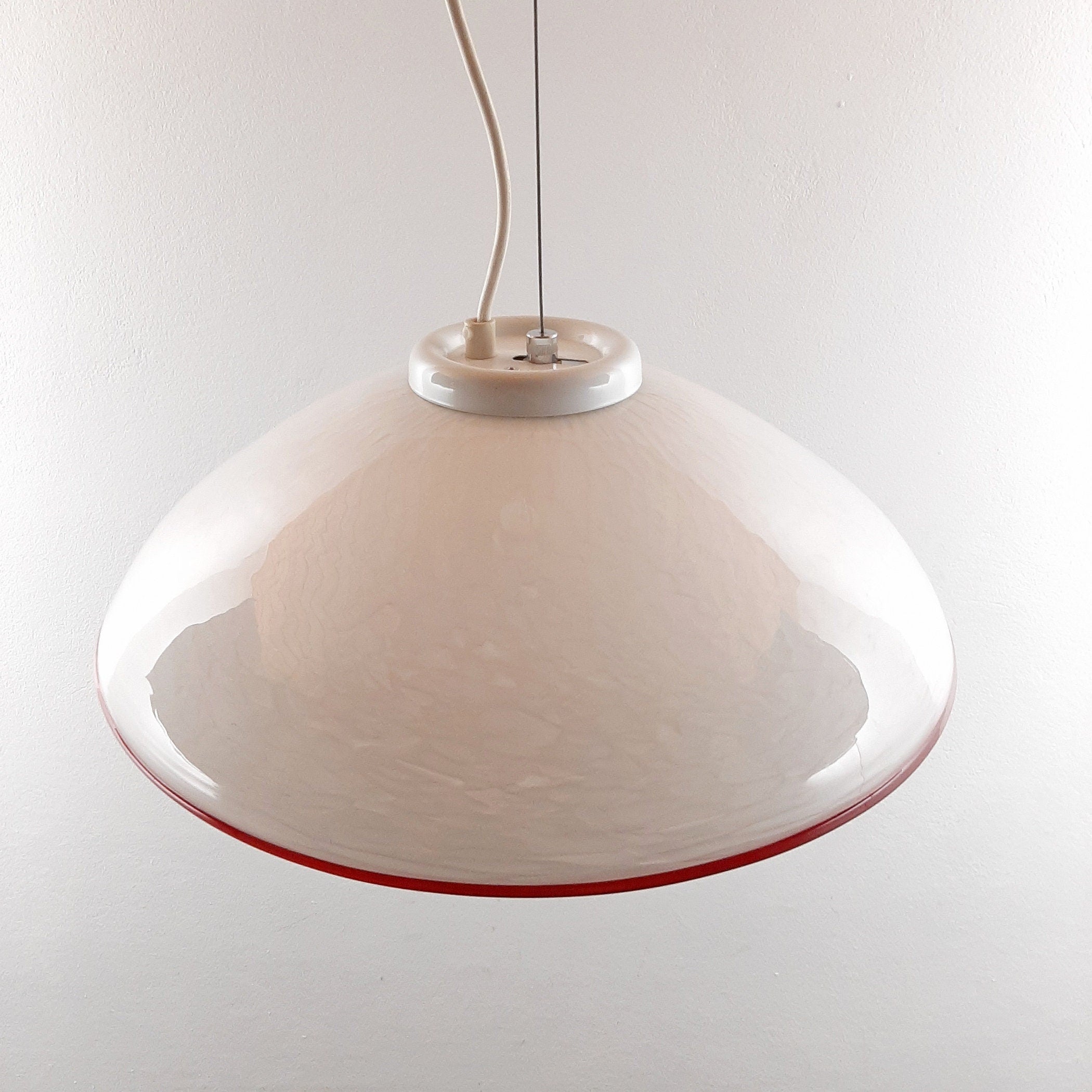 Vintage murano glass pendant lamp Italy 70s Mid-century lighting Modern Retro home decor