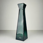 Vintage green bottle glass vase, Italy, 1980s
