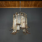 Vintage large murano chandelier by AV Mazzega Italy 1970s Mid-century italian lighting