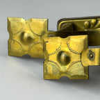 Antique Art Nouveau Brass Curtain Rod Brackets, Set of 2, Austria 1900s