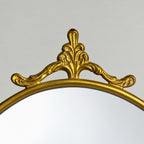 Vintage tabletop vanity mirror from brass, Italy, 1950s
