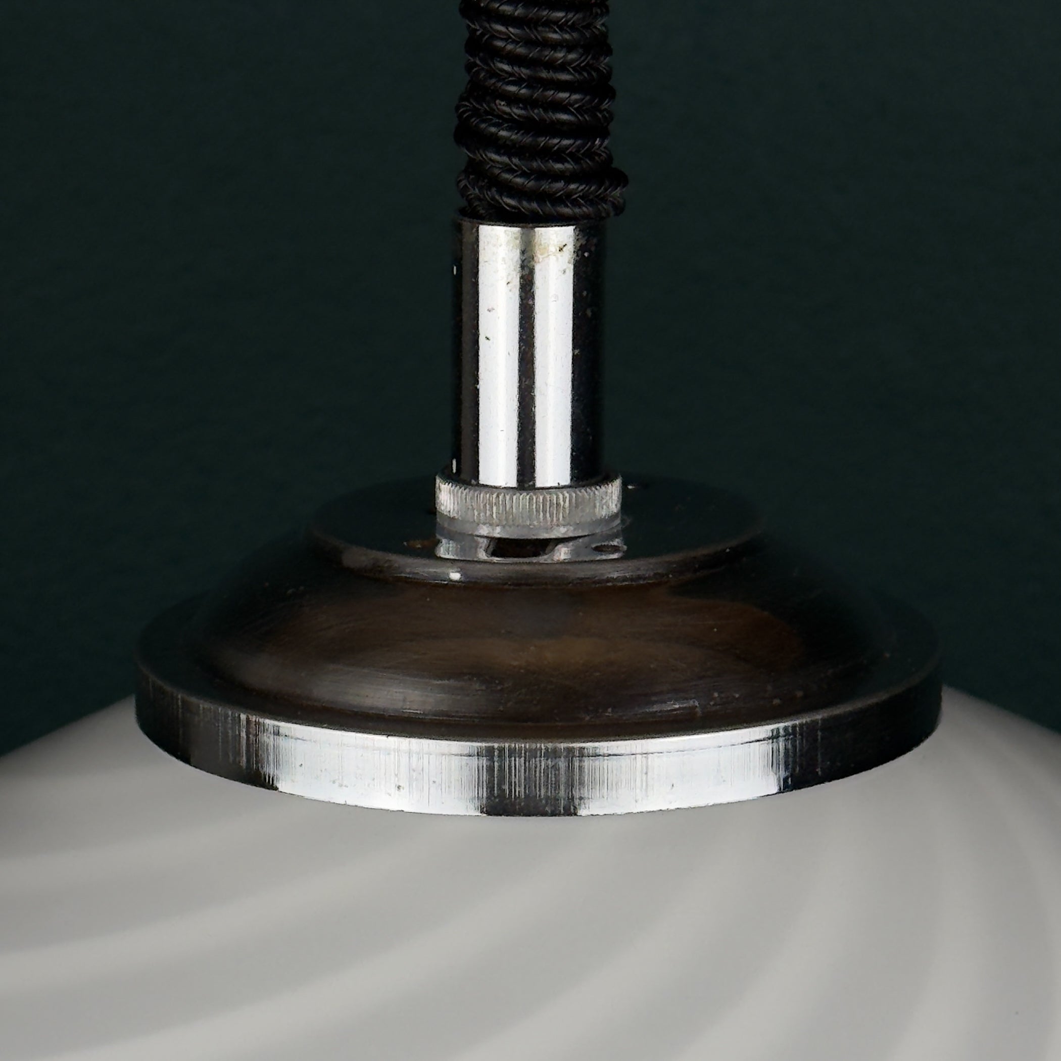 Vintage Swirl Murano Glass Pendant Lamp, Italy 1970s